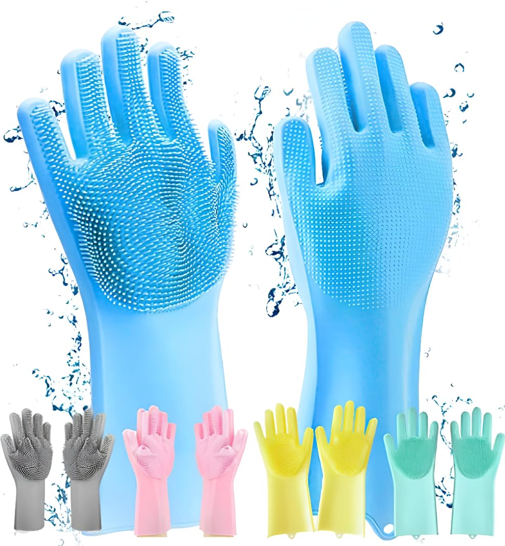 Brillwist Silicone Dish Washing Gloves, Silicon Hand Gloves for Kitchen Dishwashing and Pet Grooming, Car, Bathroom (Multicolor, Standard) (1 Pair) (B0CWCR2F6N) Amazon Price History, Amazon Price Tracker
