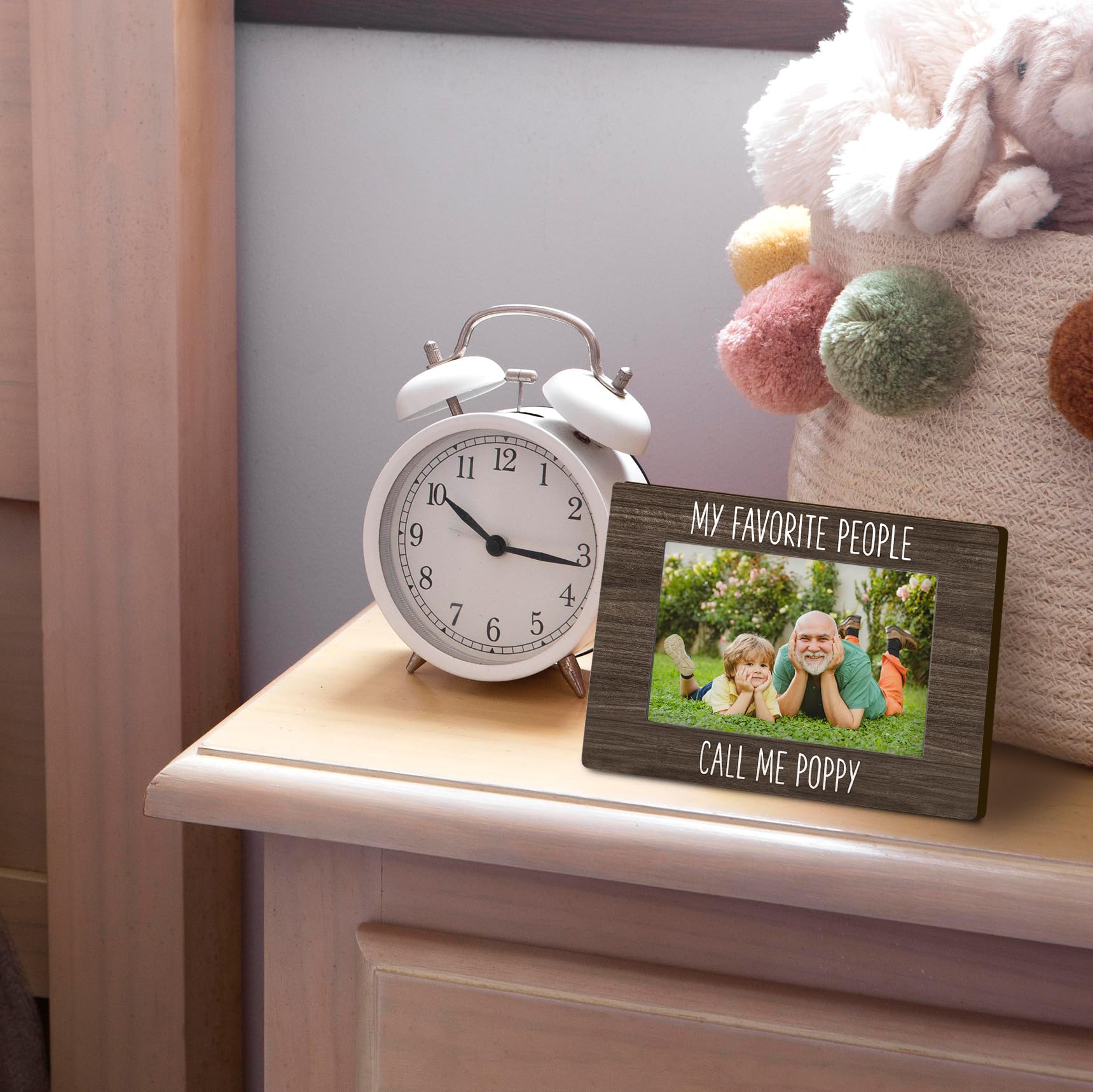 Poppy 4x6 Picture Frame, Grandfather Gifts, Grandpa Photo Frame, Grandkids Photo Frame, Gifts for Grandpa from Grandkids, My Favorite People Call Me Poppy Picture Frame for Desk Decor