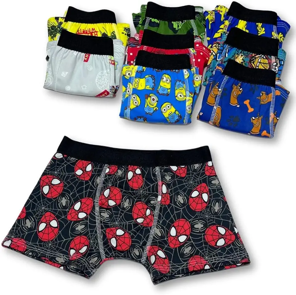 Cueca Infantil Menino Boxer Confortável Estampadas para meninos kids Box 5 peças