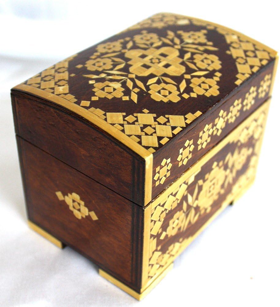 Handmade Wood Boxes with Straw Application from Belarus-One of a kind
