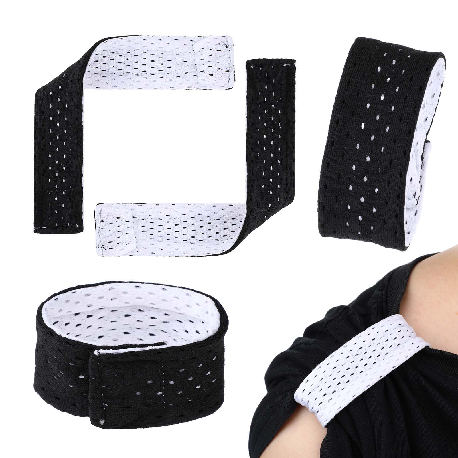 COMNICO 4PCS Sleeve Bands Sleeve Holders Sports Shirts Jersey Sleeve Clips Ties Solid Color Fasteners Sleeve Straps for Soccer Softball Baseball Black