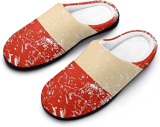 Vintage Austria Flag Cotton Slippers with Non Slip Rubber Soles Winter House Shoes Washable for Indoor Outdoor