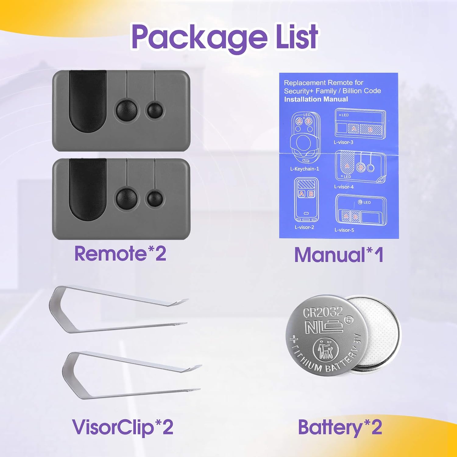 2 for Craftsman Garage Door Opener Remote, Replace 139.53753 53753 139.18191 HBW2028 371LM 373LM 375LM 950CD 953D 956D, Only Work with Purple Learn Button(2006-2013)