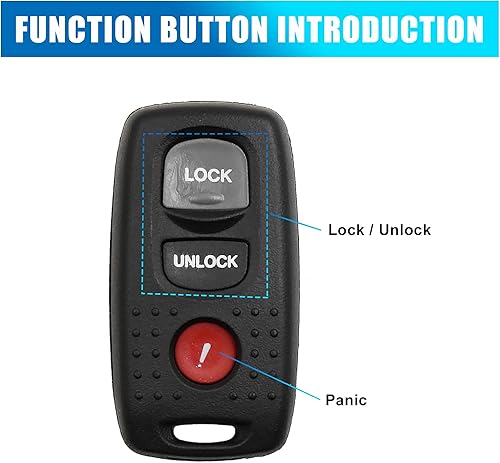 Miniatura 3 de X AUTOHAUX 2 llaves de 3 botones sin llave para Mazda 6 2003-2005 para Mazda 3 2004-2009 repuesto KPU41794