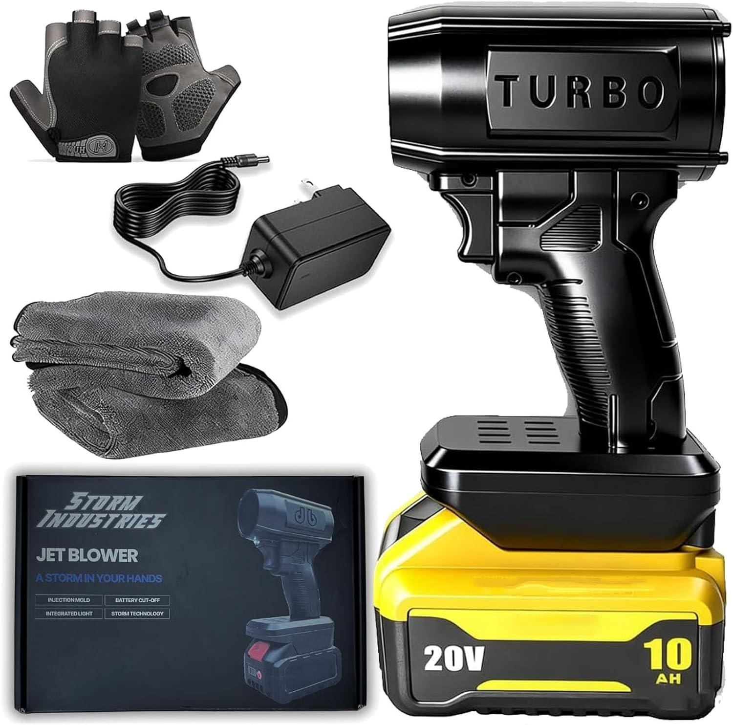 Storm Jet Blower 2.0, 2026 Upgraded Cordless Jet Blower Car Air Dryer, 160,000 RPM 200 Mph, Portable Handheld Turbo Leaf Blower for Car, Patio, Snow, Dust (for Dewalt)