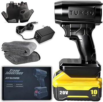 Storm Jet Blower 2.0, 2026 Upgraded Cordless Jet Blower Car Air Dryer, 160,000 RPM 200 Mph, Portable Handheld Turbo Leaf Blower for Car, Patio, Snow, Dust for Dewalt