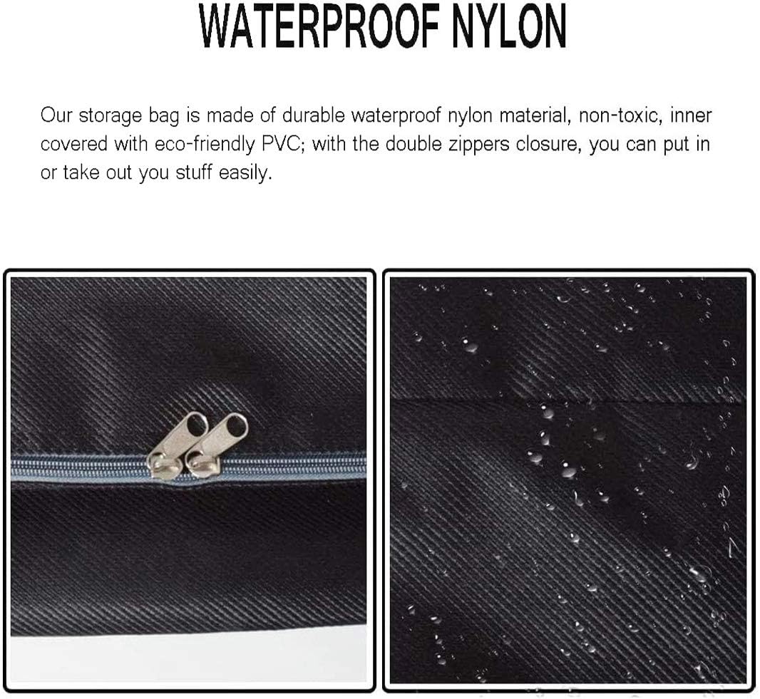 WITERY 180L Large Storage Bag Garden Furniture Cushion Storge With Zip Waterproof Sturdy 600D Oxford Moving Clothes Storage Bags Organizer Bags For Bedding, Duvets, Pillows, Clothes (Black 2pack)