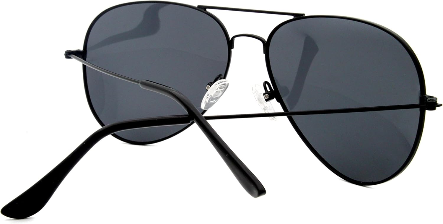 Oversized Aviator Sunglasses for Women Men Big Large UV Protection Pilot Sun Glasses Double Bridge Black Shades