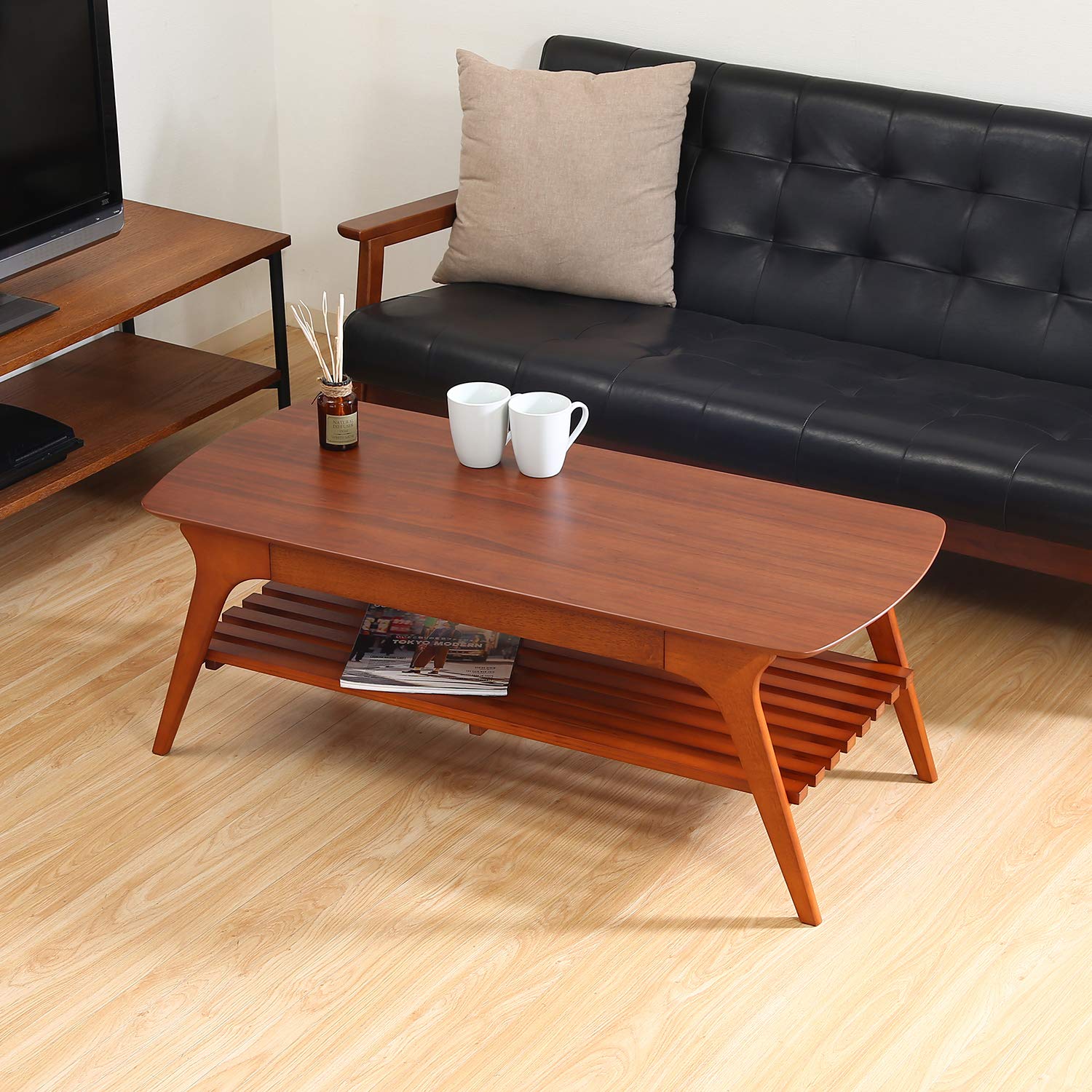 テーブル 引出し付き センターテーブル ローテーブル 棚取り外し可