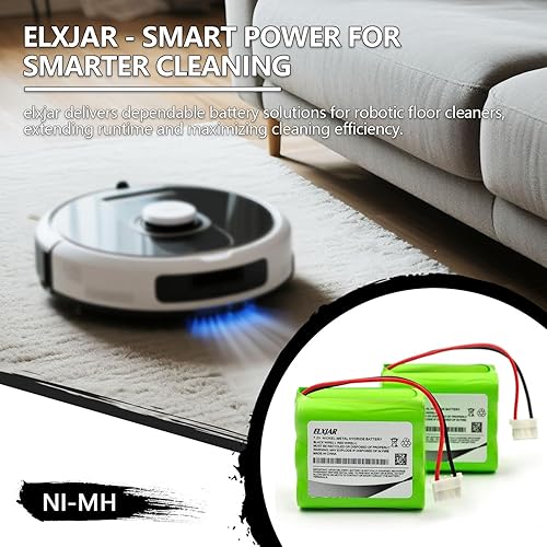 Miniatura 5 de Paquete de 2 baterías Ni-MH de 7.2 V 1800 mAh de repuesto para iRobot Braava 320, iRobot Braava 321, Mint 4200, Mint 4205, Robot limpiador de suelos