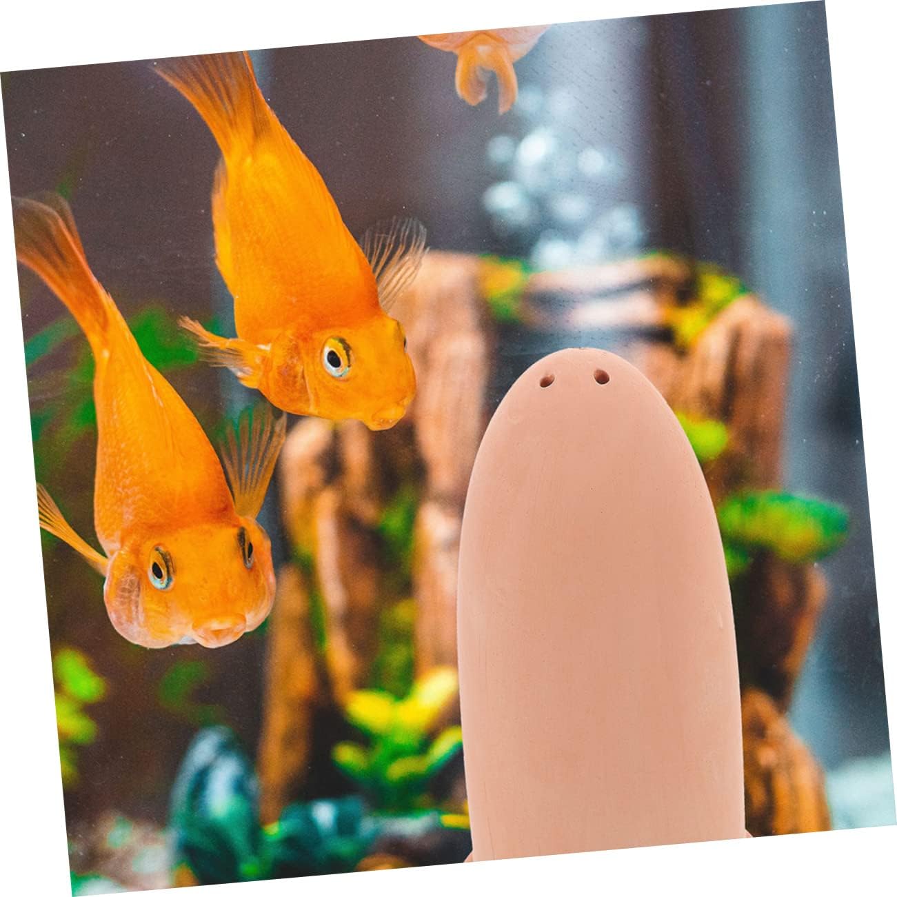 Sosoport Shrimp Breeding Bucket Ceramic Fish Spawning Cone Aquarium Breeding Tool for Angelfish and Fish Hatchery with Water Purifying Feature 6.69X11.81X3.93In