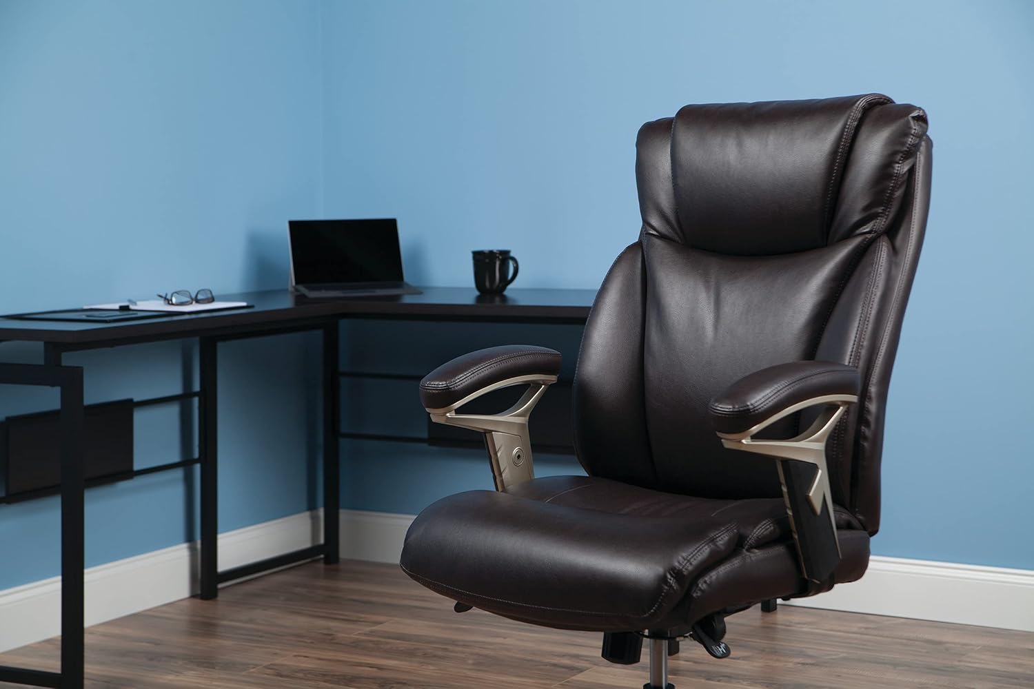 OFM ESS Collection Ergonomic Bonded Leather Office Chair, Executive, Brown : Office Products