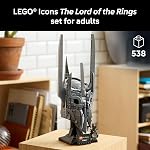 LEGO Icons The Lord of The Rings: Sauron's Helmet - Building Set for Adults, Ages 18+ - Bedroom, Home Office, Book Shelf Decor - with Sauron Minifigure - Gift for LOTR Fans - 11373
