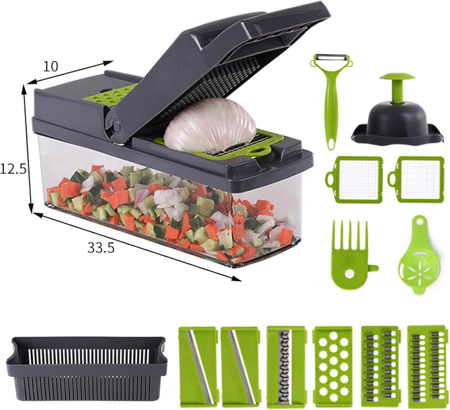 buniq Light Luxury Kitchen Multi-Function Vegetable Cutter, Hands-Free, Salad Artifact, Vegetable Cutter, Dice, Shredder
