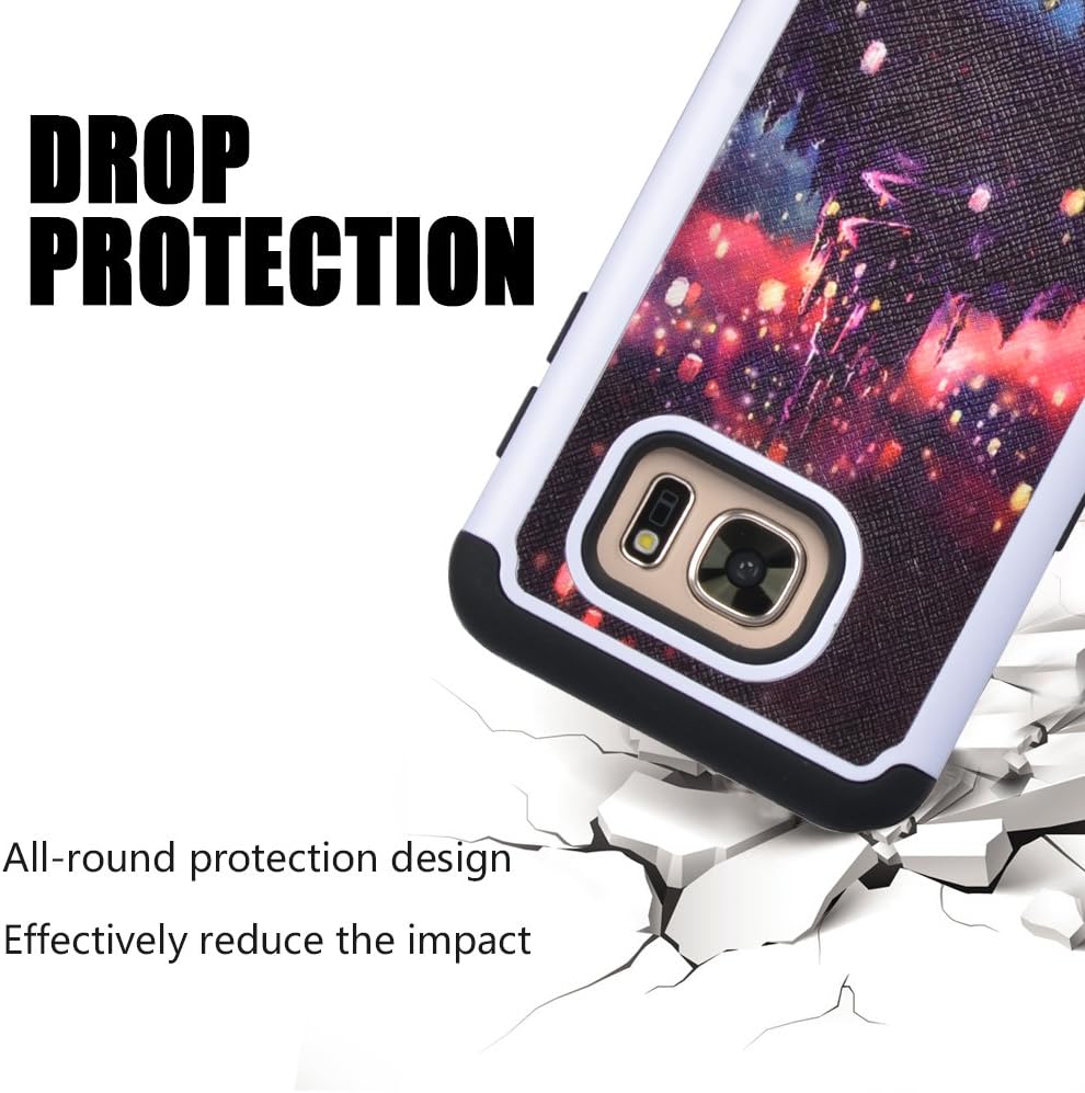 S7 Case, Galaxy S7 Case, UrSpeedtekLive [Shock Absorption] Dual Layer Heavy Duty Protective Silicone Plastic Cover Case for Samsung Galaxy S7 - The Lights