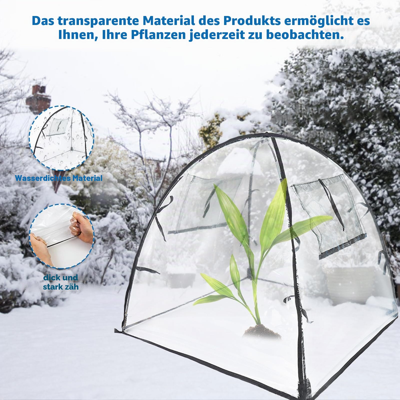 2 Stück überwinterungszelt für Pflanzen, winterschutz für kübelpflanzen, Frostschutz winterschutz für Pflanzen, überwinterungszelt für Pflanzen frostsicher, Wiederverwendbar , 71 * 71 * 75cm