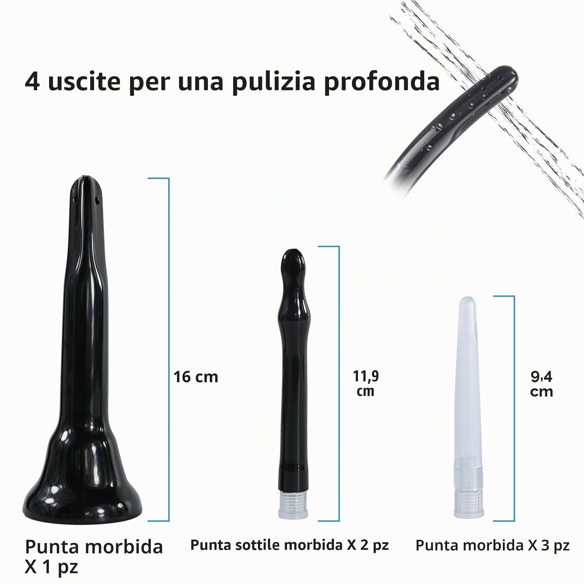 TopQuaFocus Extra Large 14.5OZ Bulbo Clistere Doccia Anale per Uomo Donna Pulizia - Senza BPA e Ftalati Nero…