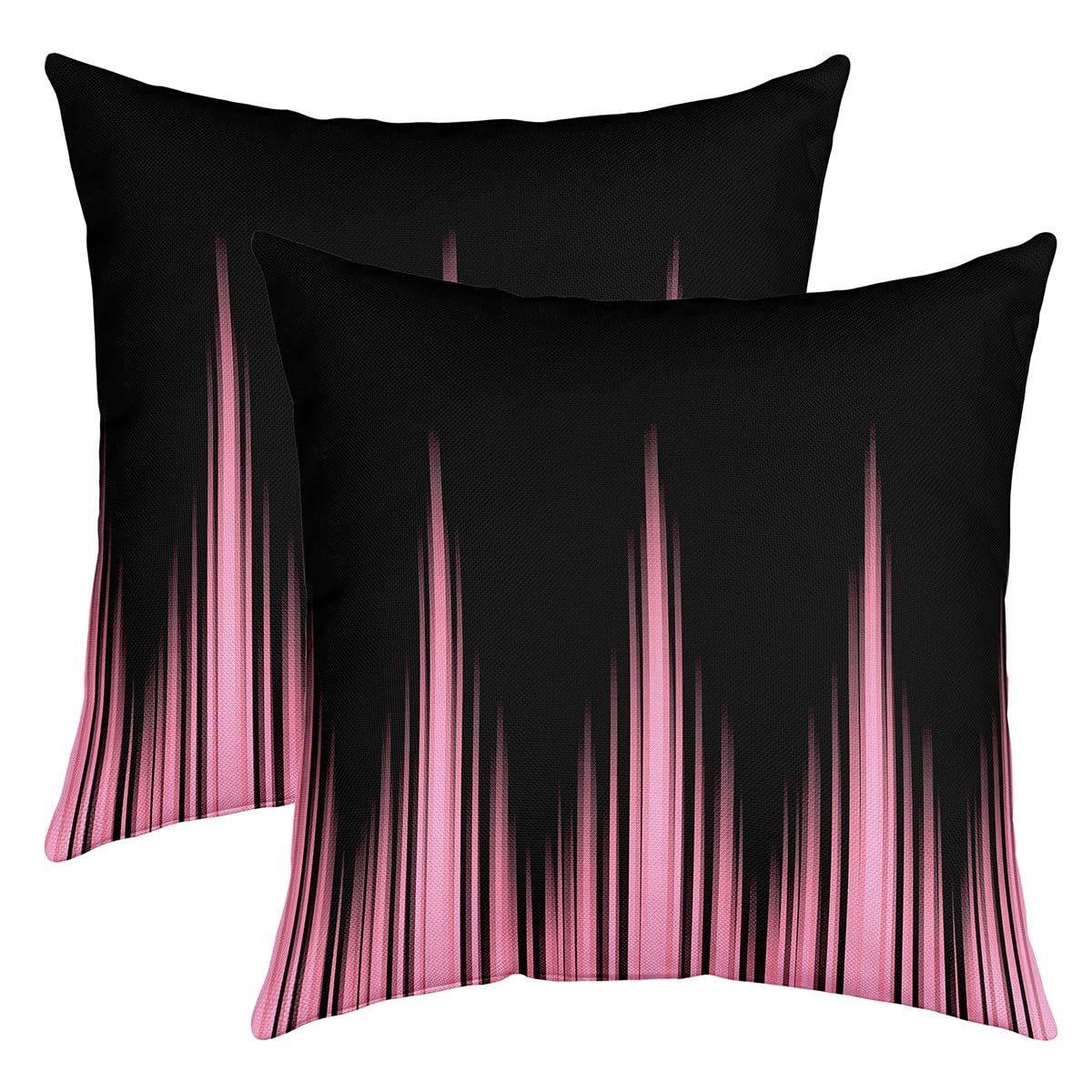 Homemissing Boys Multicolored 20 Ombre 18X18 Inch Pink Ombre Reversible Throw Pillow Covers Abstract Pink And Black Square Cushion Covers Set Of 2 Lines Pillows Covers