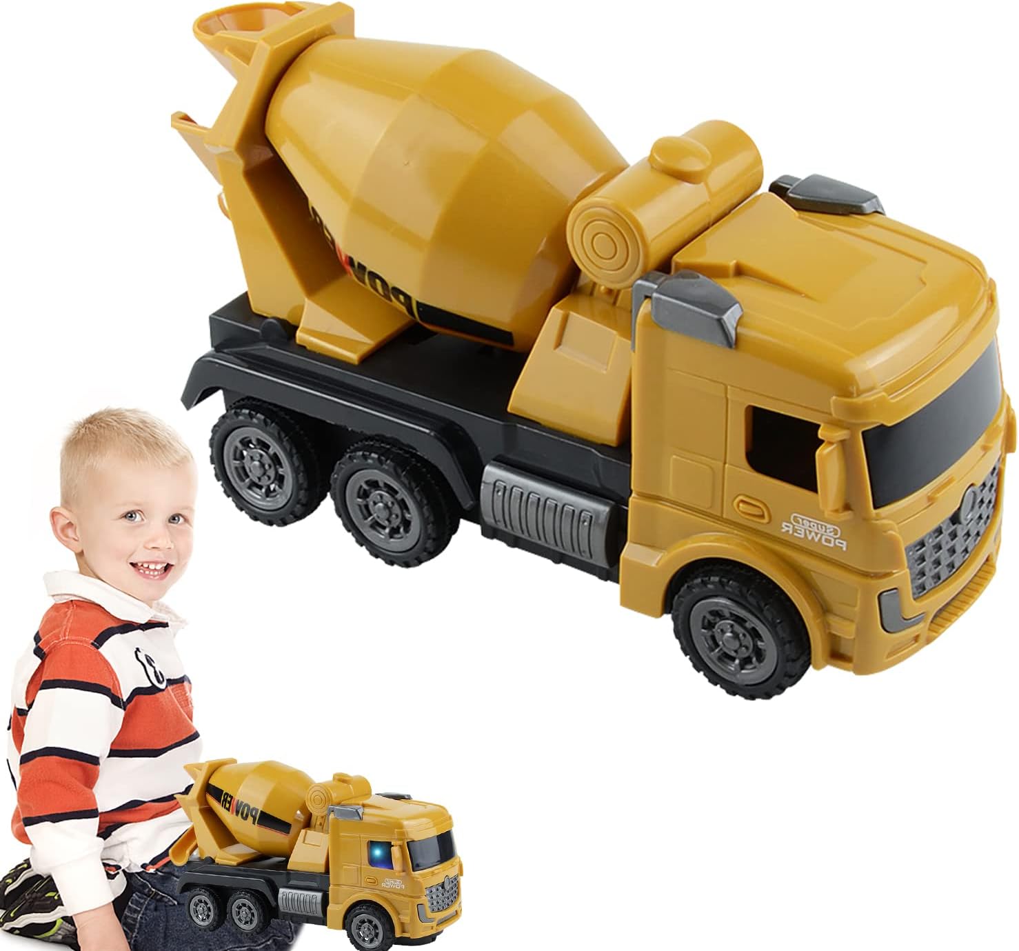 Onlynery 2 Pcs Concrete Truck Toys,Construction Power Haulers Cement