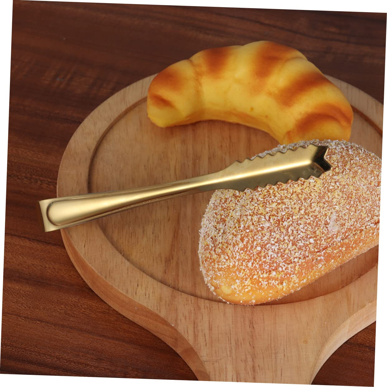 Cabilock 4 Pcs Stainless Steel Food Serving Tongs Versatile Kitchen Bar Supplies for Ice Bread Meat and More Lightweight Rustproof for Parties and Outdoor Events Golden