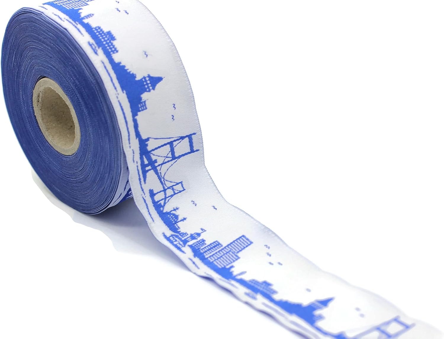 11 Yard Spool 1.37 inches Wide Blue White Istanbul Jacquard Ribbon Woven Trim Woven Retro Fabric Home Decoration Embellishment Homecoming Mum Accessories Supplies Lace Vintage 35079