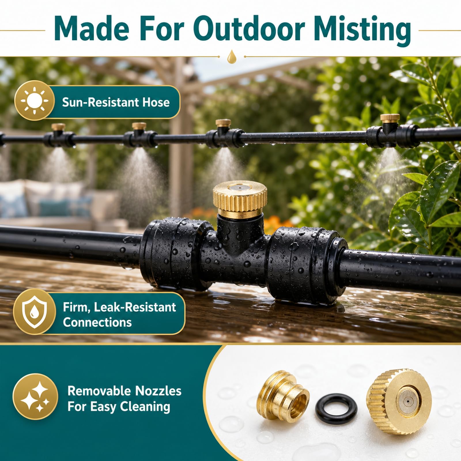Impianto Irrigazione Giardino,Giardino Irrigazione Serras System,Kit Irrigazione Goccia Giardino,Leak-Proof And Rust-Proof,Wear-Resistant,Suitable for Patios And Potted Plants