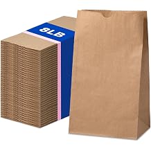 FMP Brands 200 Pack 8 lb Brown Paper Lunch Bags, 12.4 x 6 x 4" Premium Kraft Paper Bags Bulk for Small Business, Recyclable Snack Sacks, Durable Grocery Bag for Food Storage, Packing