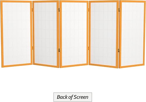 Miniatura 7 de Biombo portátil simple de 3 pies Biombo Shoji para dividir una cuarto, clásico diseño japonés, 4 tamaños y 6 colores, Madera, Honey