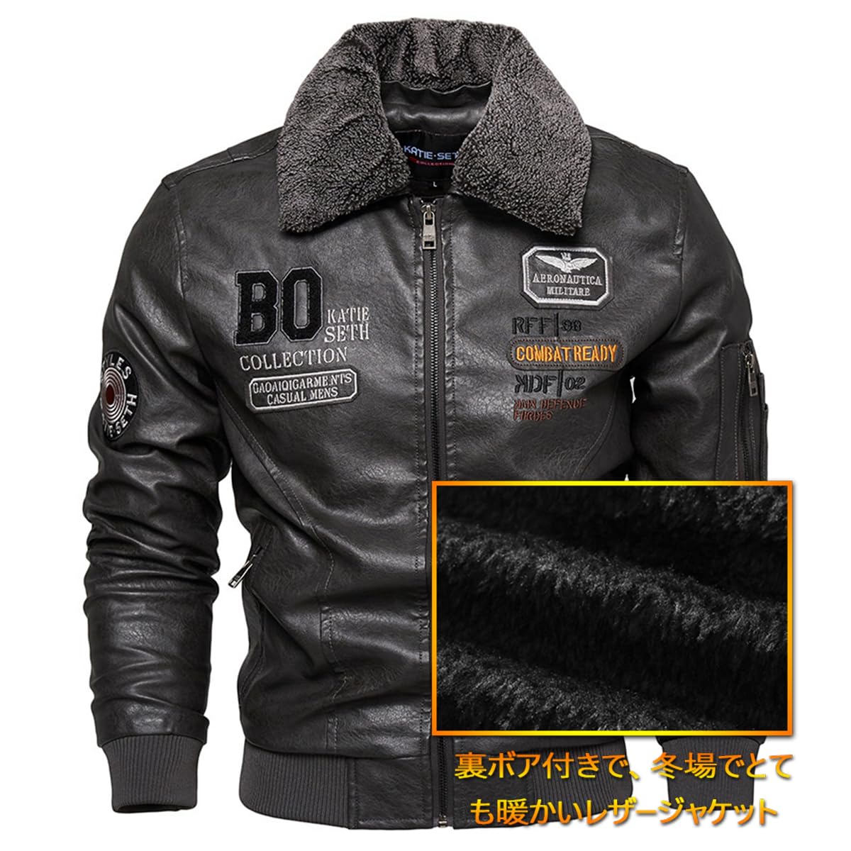 REFLEM レフレム ライダース ジャケット レザー ボア 裏地 REFLEM レフレム ライダース ジャケット レザー ボア 裏地