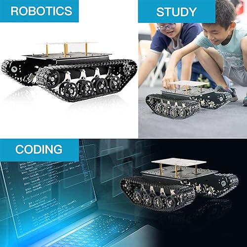 Miniatura 9 de Kit de chasis de coche de tanque de robot inteligente de absorción de impactos profesional para ArduinoRaspberry PieMicobit, vehículo de absorción