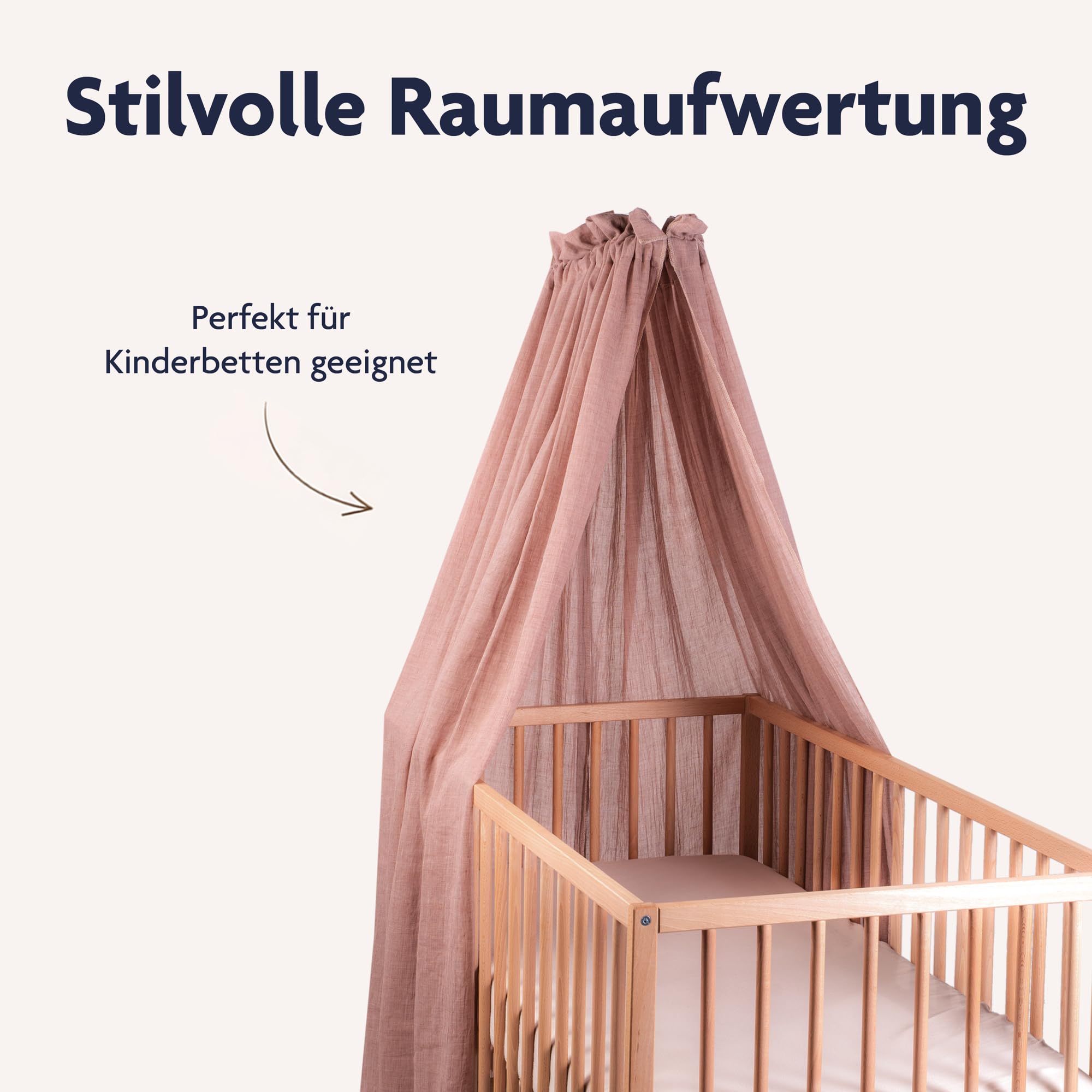 Julius Zöllner Betthimmel aus Voile – für Babybett & Kinderbett – Kinderzimmer Deko – Earth