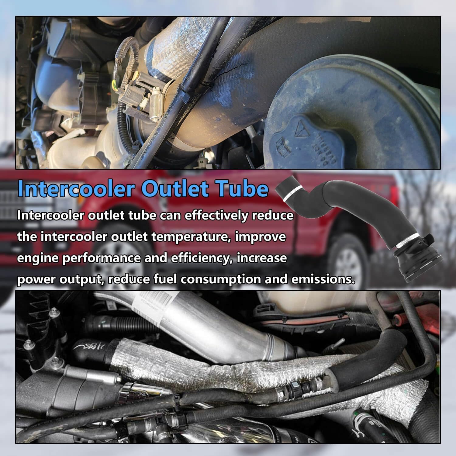 Tube HC3Z-6F073-B For 2017-2019 Ford Super Duty 6.7L PowerStroke, Black