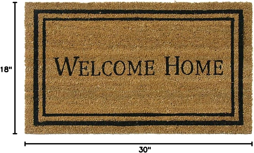 Rubber-Cal Contemporary Welcome Home Mats Natural Coir Matting, 18 x 30-Inch