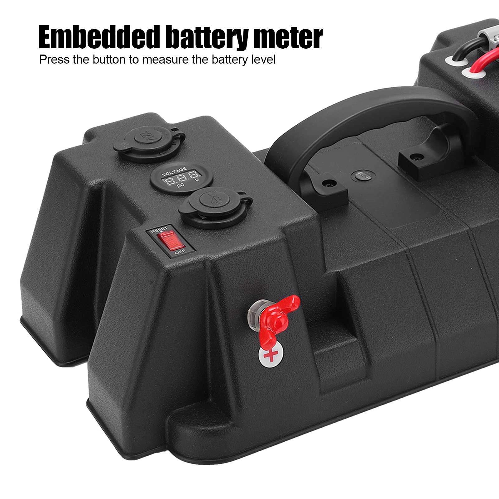 TARSHYRY Marine Battery Box, Inteligentne Pudełko Baterii Baterii Marine z Akcesoriami ABS dla Samochodu RV Jacht Ship 12V