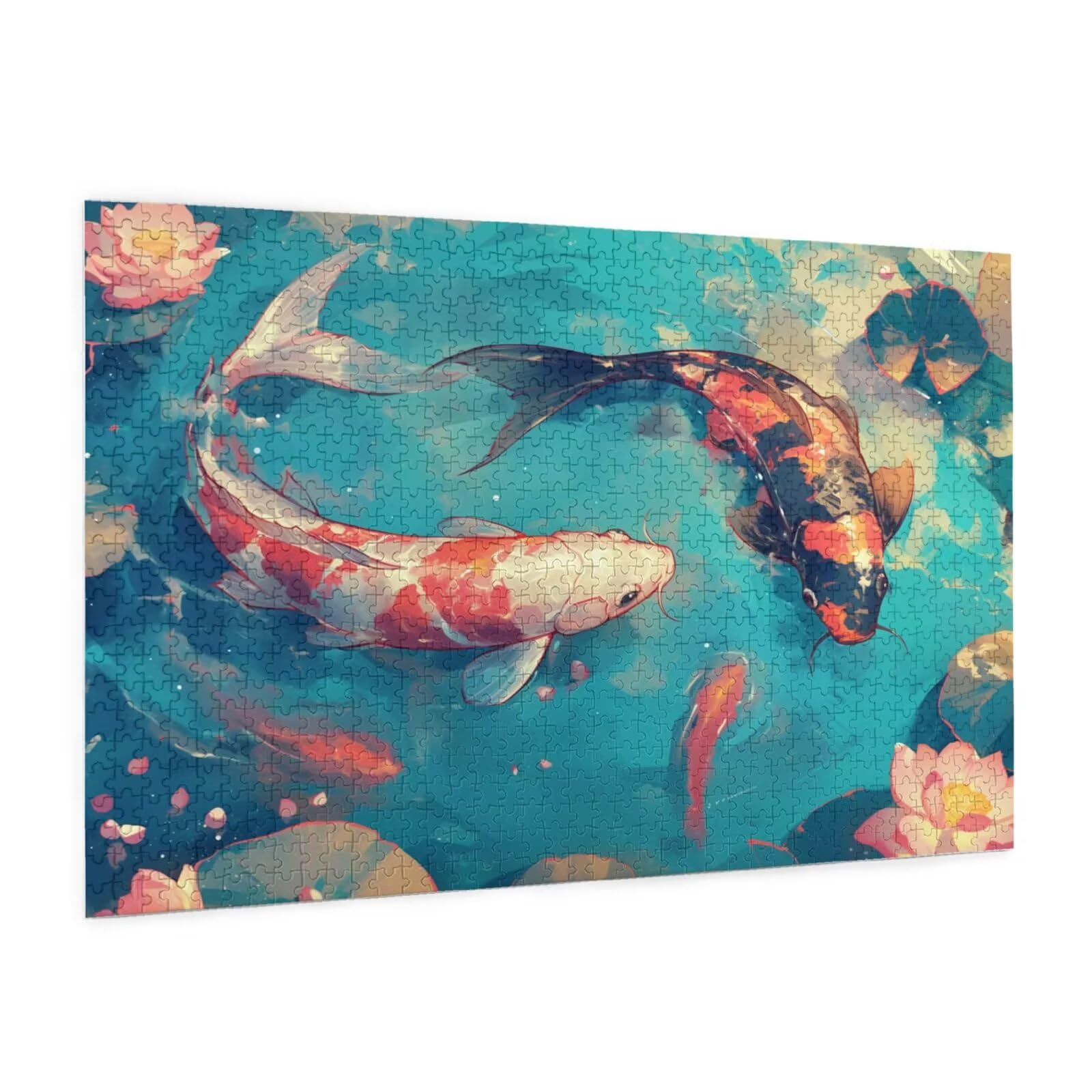 Puzzle kwiatowe, 3000 elementów, ryby koi, puzzle dla dorosłych, z pudełkiem na prezent, "zrób to sam", duże drewniane puzzle dla dorosłych, gra zręcznościowa dla całej rodziny, prezenty dla kobiet