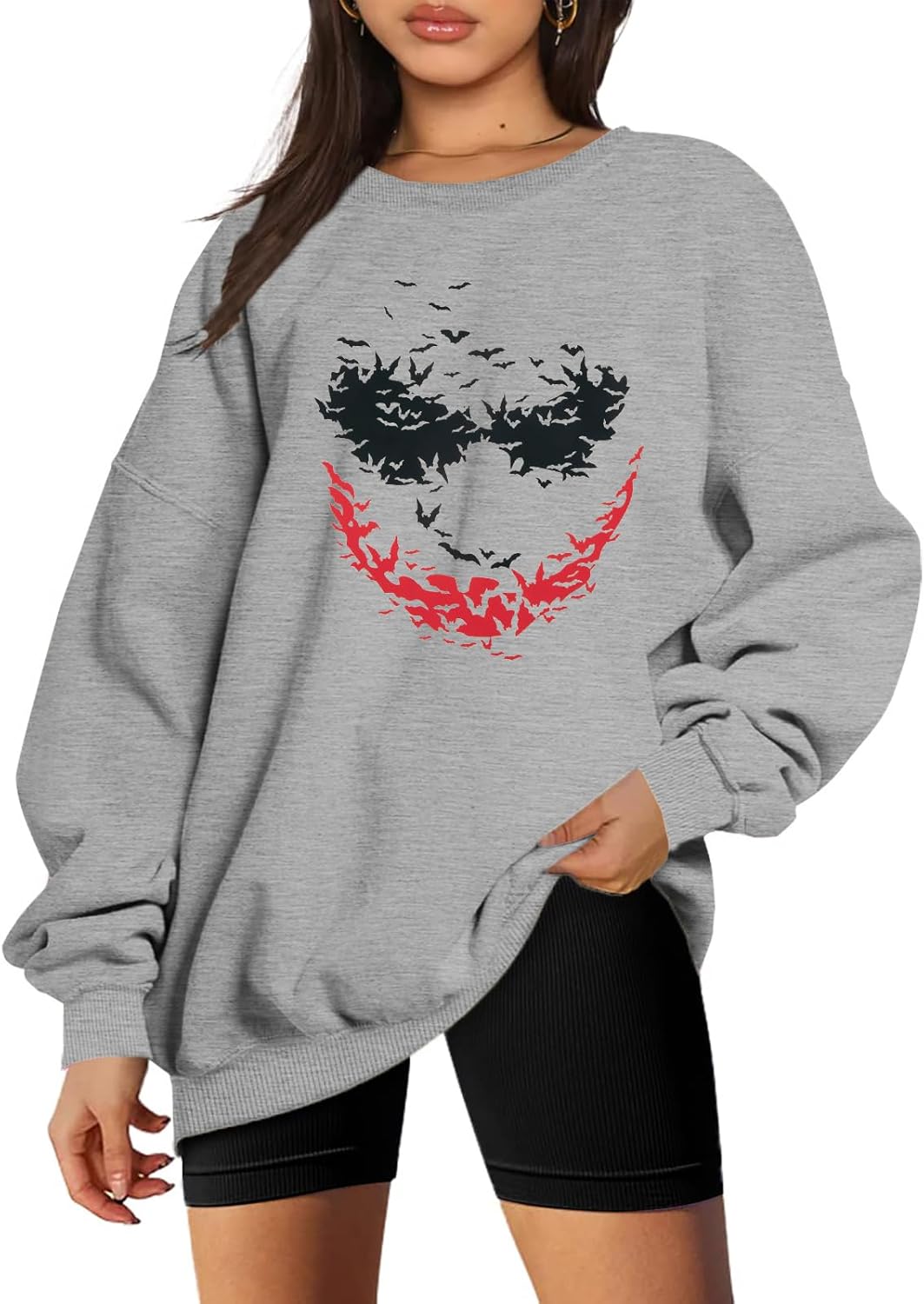 KIDDAD Halloween Sweatshirts Women Bat Sweaters Halloween