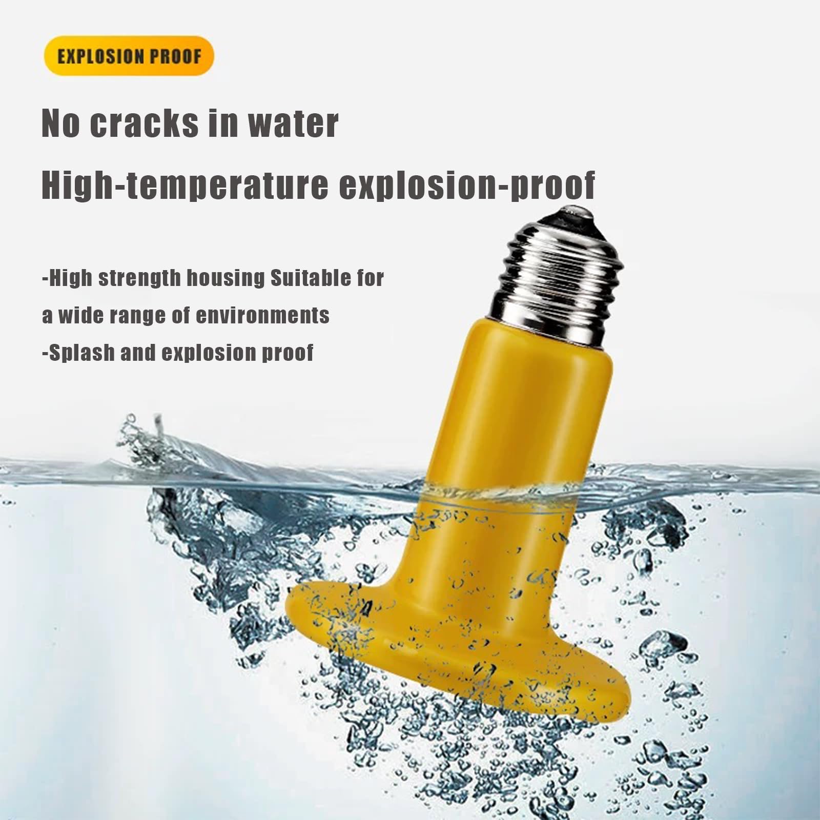 JZNCHP-Reptile Heat lamp-Ceramic Heat emitter-Bearded Dragon Tank Accessories 100W Yellow Infrared Bulb Emitter Lamp for Pet Heat lamp for Chickens(2-Pack) - image 2
