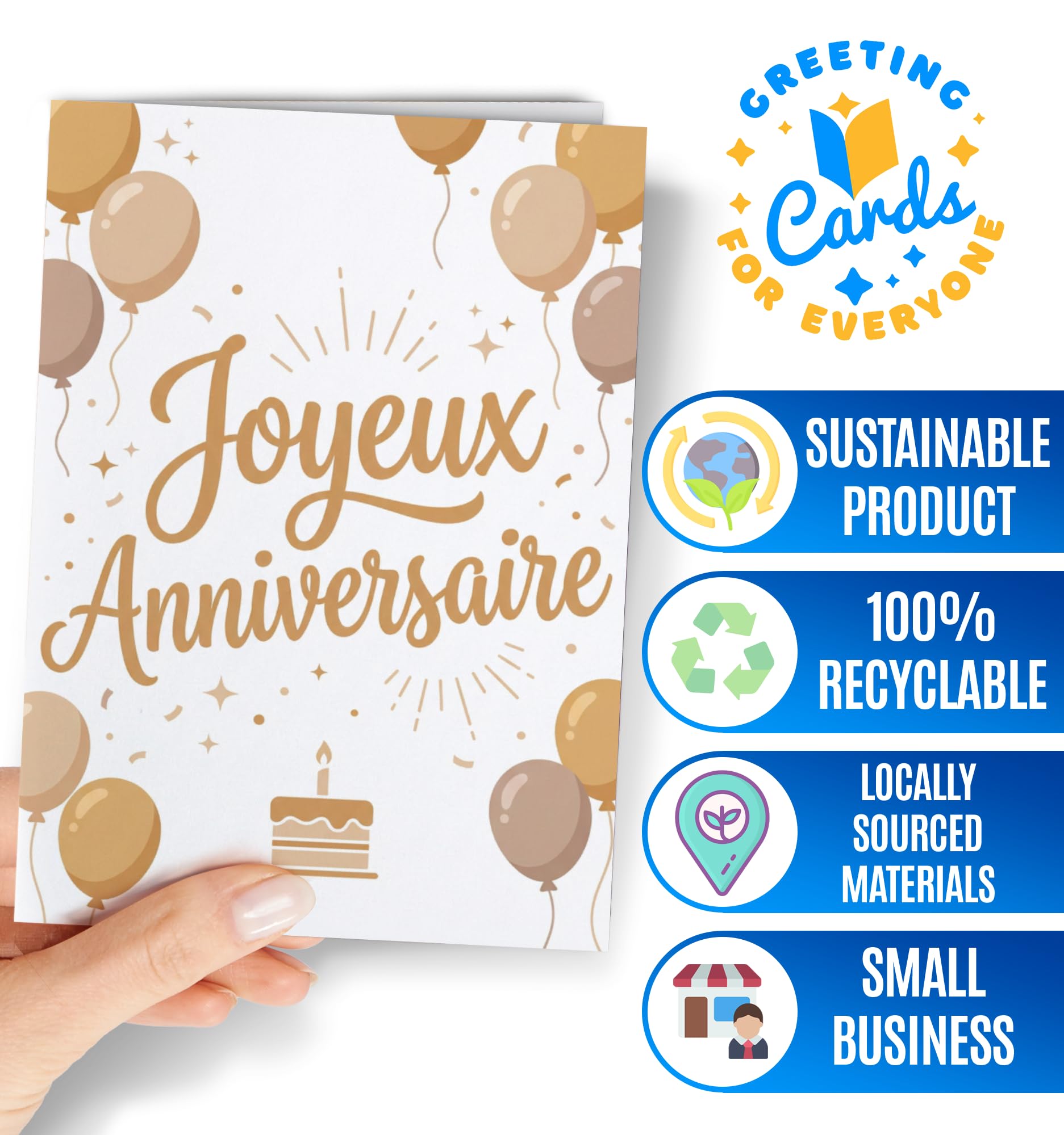 Carte d'Anniversaire pour Homme ou Femme 20-80 Ans Cadeau Décoration