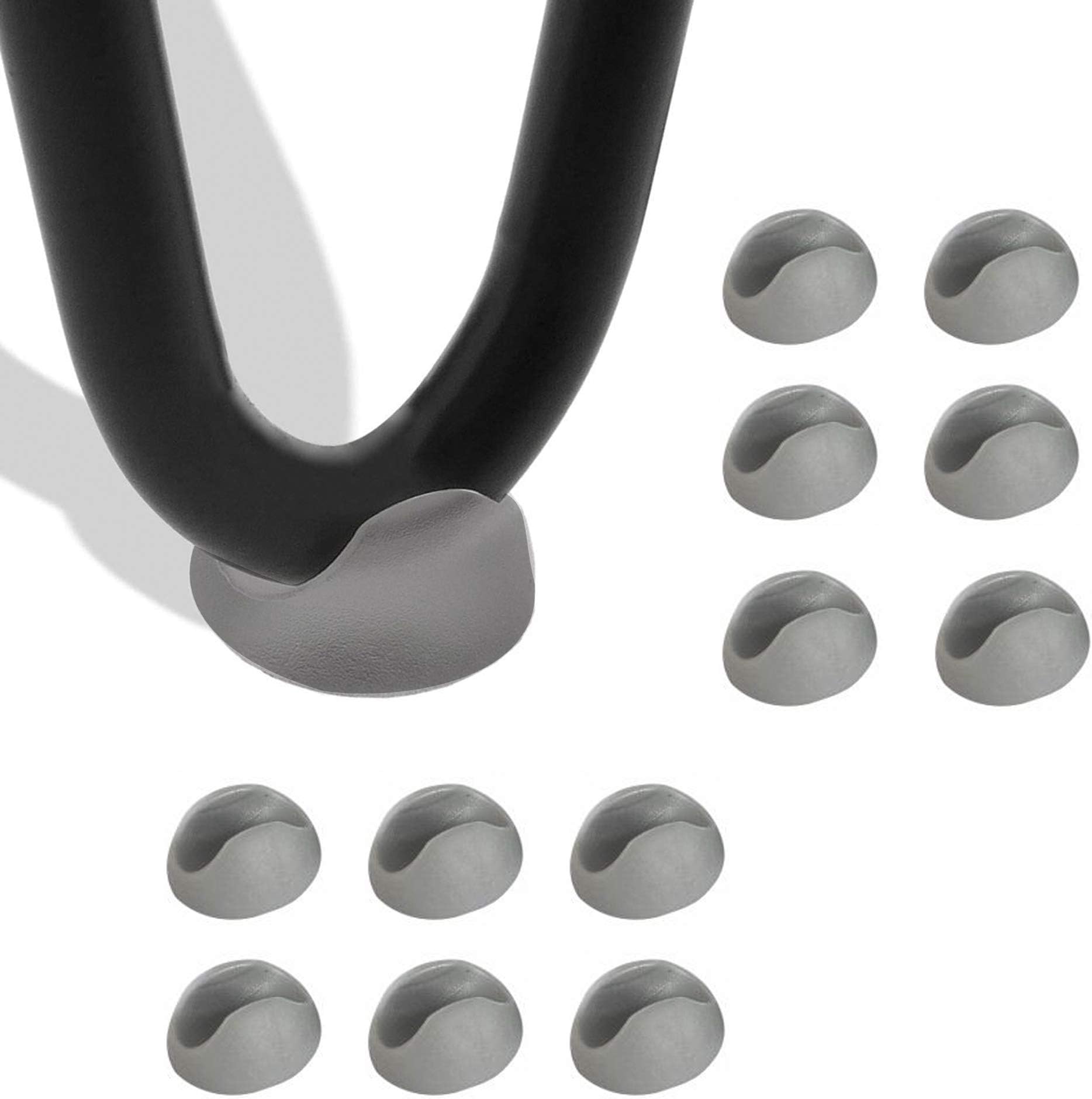 Hairpin Leg Protector Feet 12pcs, Fits 3/8" and 1/2", Furniture Table Chair Desk Leg Rubber Caps, Floor Covers, Silicone Protective Tip, Set of 12 (Gray)