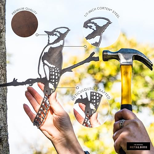 Miniatura 6 de METALBIRD - Par de golondrinas - Adornos de árbol al aire libre en acero Corten - Arte de metal fabricado con orgullo en Estados Unidos