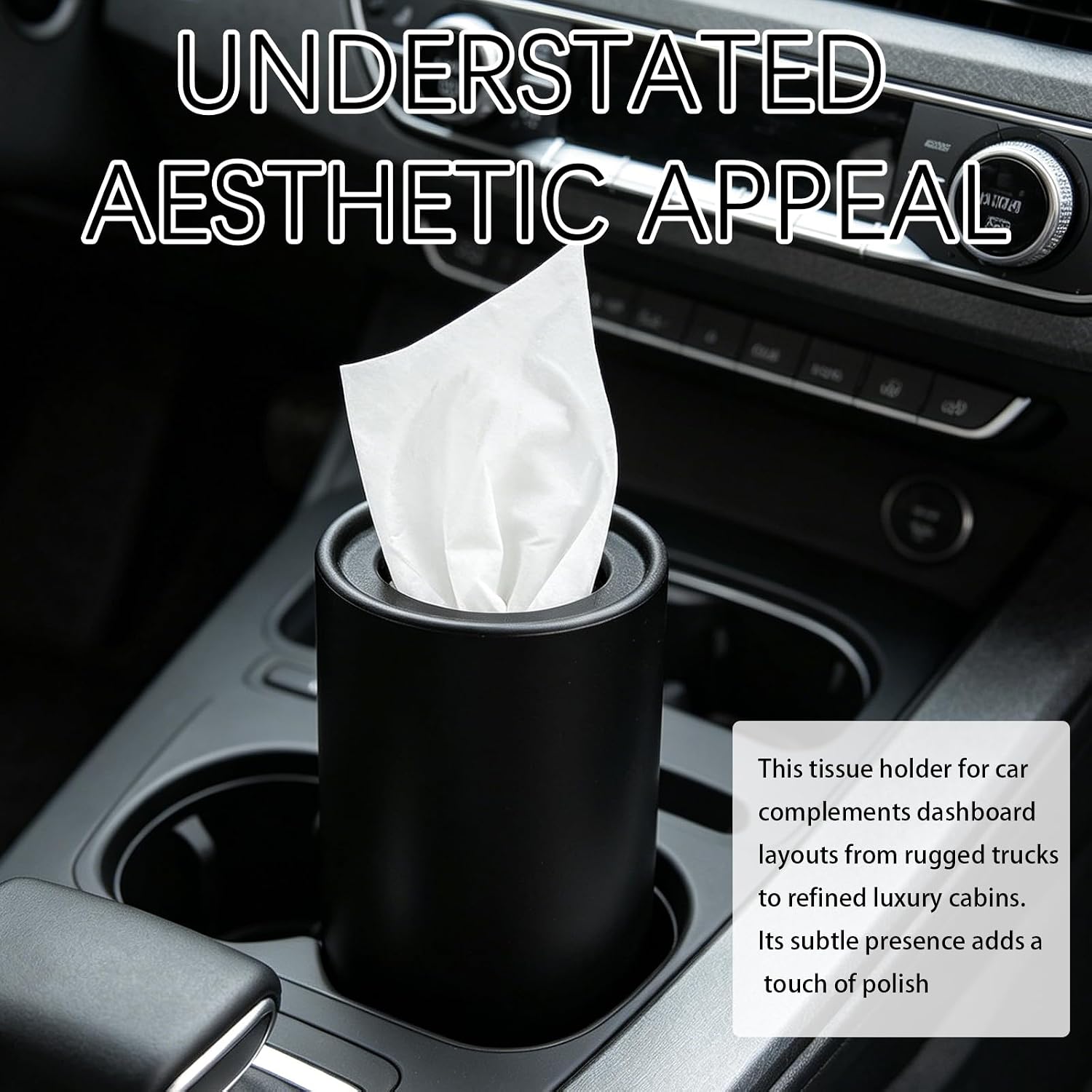 4PCS Car Tissue Holder,Minimalist Pull Out Car Tissues Cylinder with 30-Count Facial Tissue Each,Multi-Functional Cup Holder Tissues for Cars as Trash and Coin Storage image 4