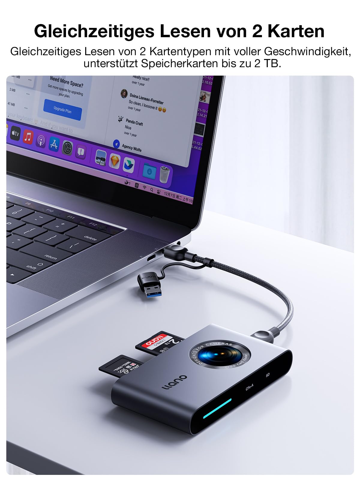 llano R501 CFexpress Typ A/SD 4.0 Kartenleser, USB 3.1 Gen 2 (10 Gbit/s)