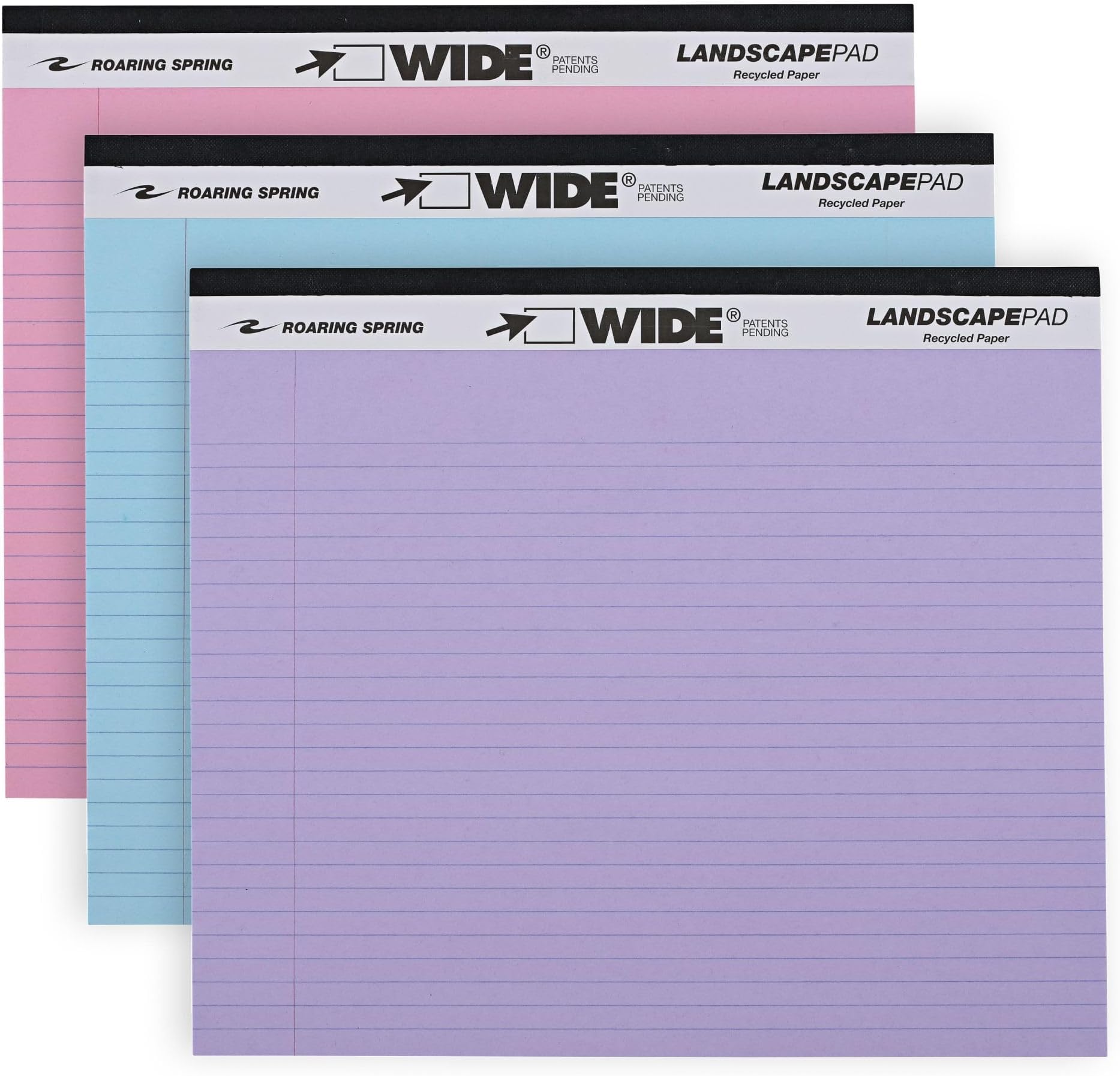 Roaring Spring Wide Landscape Pad, 74535, 40 Sheets, 11" x 9.5", Pack of 3