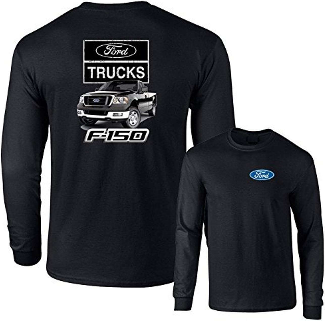 Ford F-150 Black 4x4 Built Tough Truck Long Sleeve TEE F & B
