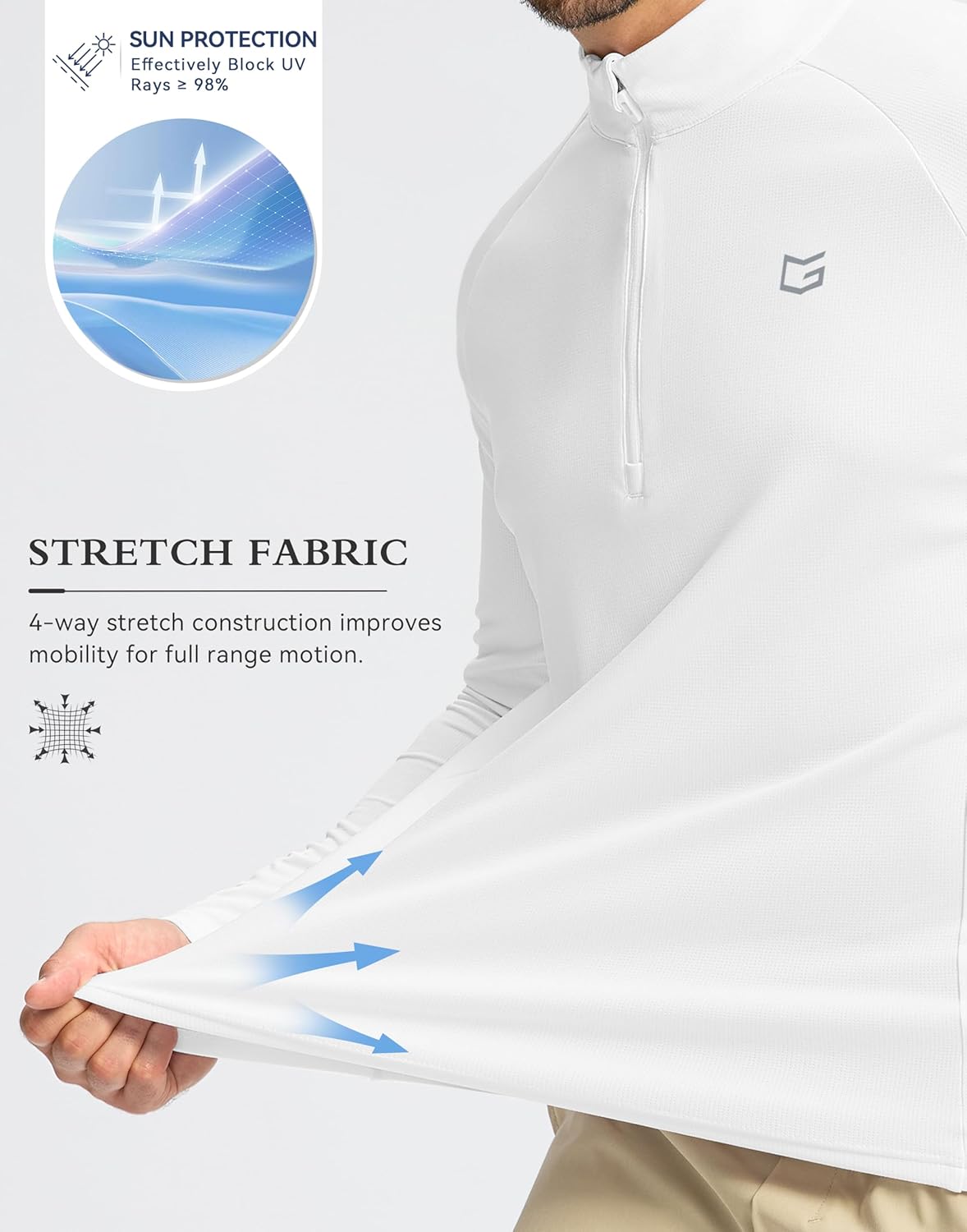 G Gradual Men's Running Shirts Long Sleeve Athletic Shirt Lightweight Quick Dry Quarter Zip Pullover for Men Workout Gym Golf - Image 5