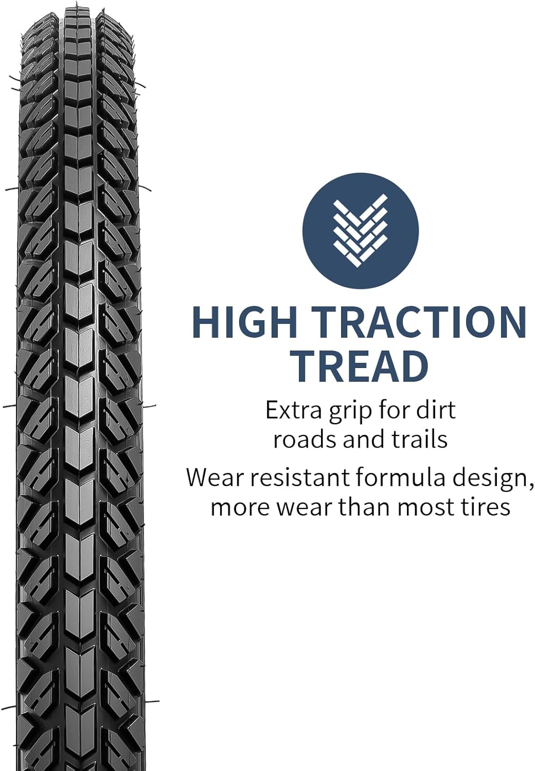 YUNSCM 2-PCS 26" Bike Tires 26x1.95/54-559 Compatible with 26 x 1.95 All-Terrain Directional Tread Bike Bicycle Tires (Y-1201)
