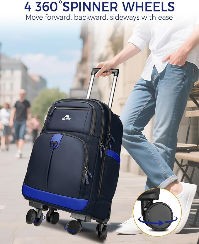 Mochila con ruedas ligera MATEIN 17 pulgadas para laptop y viaje miniatura 4