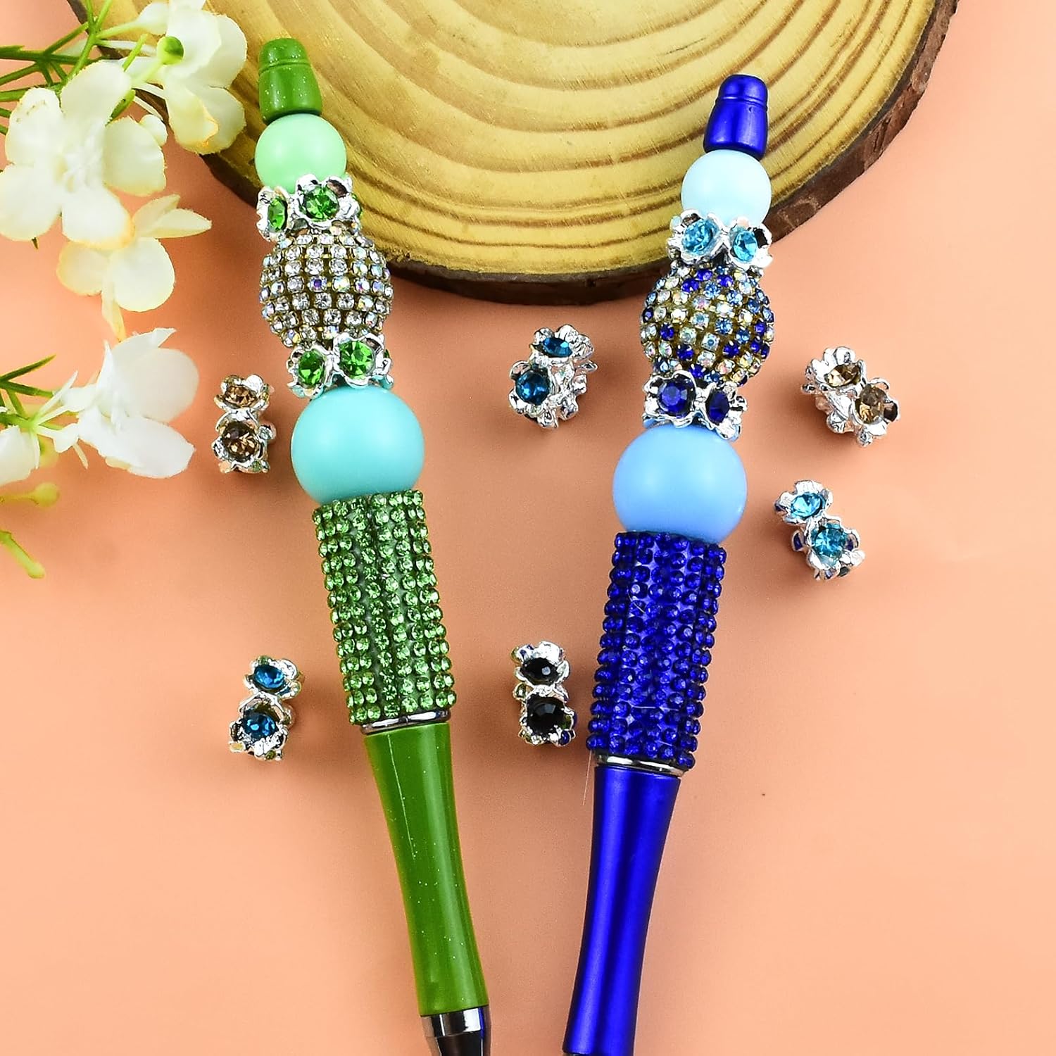 20Pcs Alloy Flower Spacer Beads for Beadable Pens Colorful Flower Fancy Focal Beads for DIY Craft Pens Bracelet Necklace Earrings Keychain Jewelry Making - Image 4