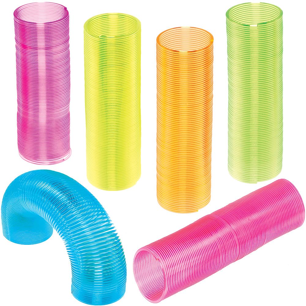 Baker Ross FN147 Mini ressorts à boudin super longs - paquet de 6, jouets à ressorts pour fête