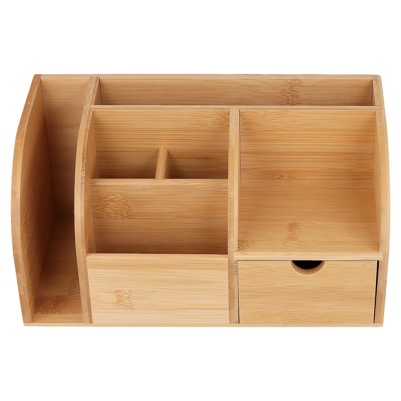 Pot à Crayon en Bois Naturel 26 x 15 x 14 cm Porte-Stylo Bureau Organisateur Rangement pour Stylos Pinceaux Maquillage Maison École